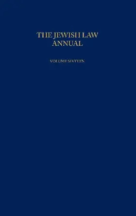 The Jewish Law Annual Volume 16