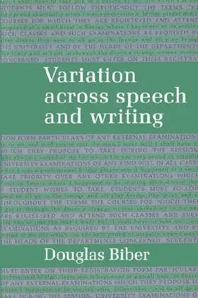 Variation Across Speech and Writing