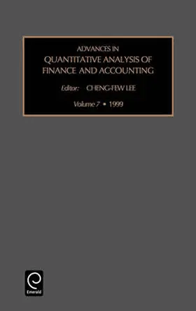 Advances in Quantitative Analysis of Finance and Accounting