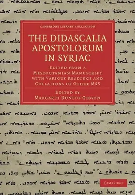 The Didascalia Apostolorum in Syriac