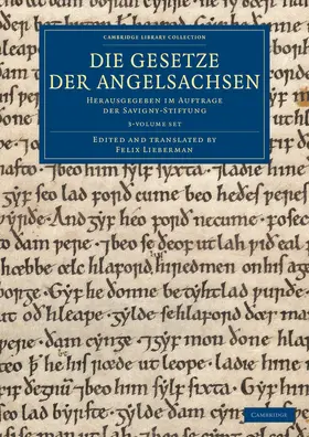 Die Gesetze der Angelsachsen - 3 Volume Set