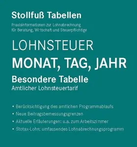 Tabelle, Lohnsteuer 2025 Monat, Tag, Jahr Sonderausgabe August