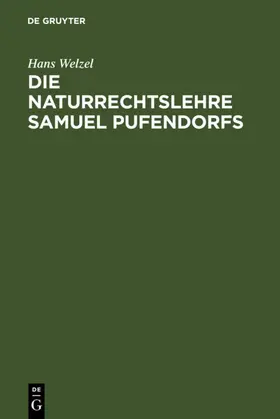 Die Naturrechtslehre Samuel Pufendorfs
