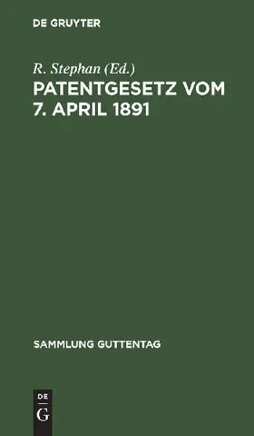 Patentgesetz vom 7. April 1891