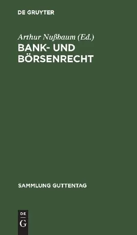Bank- und Börsenrecht
