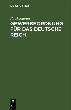 Gewerbeordnung für das Deutsche Reich