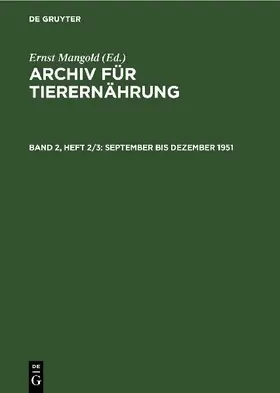 September bis Dezember 1951