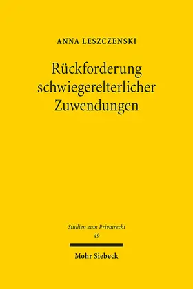Rückforderung schwiegerelterlicher Zuwendungen