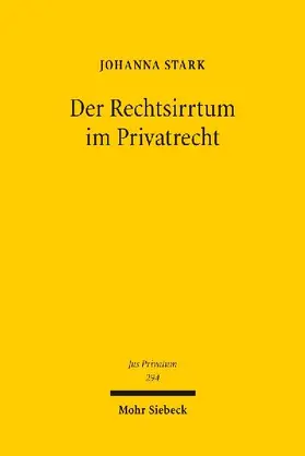 Der Rechtsirrtum im Privatrecht