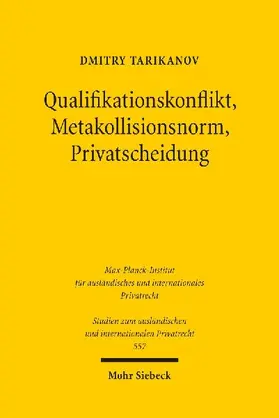 Qualifikationskonflikt, Metakollisionsnorm, Privatscheidung
