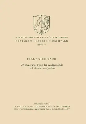 Ursprung und Wesen der Landgemeinde nach rheinischen Quellen