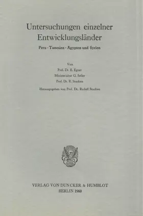 Untersuchungen einzelner Entwicklungsländer.