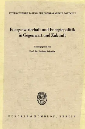 Energiewirtschaft und Energiepolitik in Gegenwart und Zukunft.