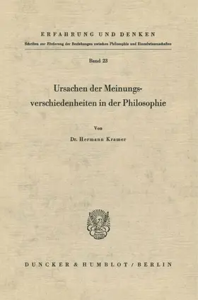 Ursachen der Meinungsverschiedenheiten in der Philosophie.