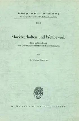 Marktverhalten und Wettbewerb.