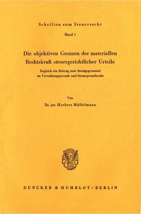 Die objektiven Grenzen der materiellen Rechtskraft steuergerichtlicher Urteile.
