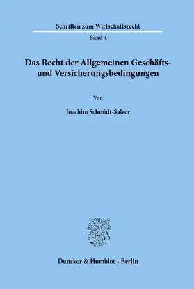 Das Recht der Allgemeinen Geschäfts- und Versicherungsbedingungen.