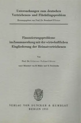 Untersuchungen zum deutschen Vertriebenen- und Flüchtlingsproblem.