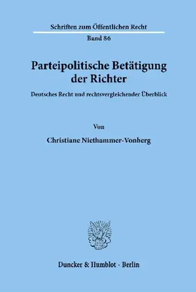 Parteipolitische Betätigung der Richter.