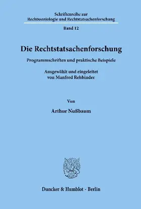 Die Rechtstatsachenforschung.
