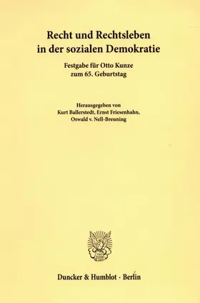 Recht und Rechtsleben in der sozialen Demokratie.