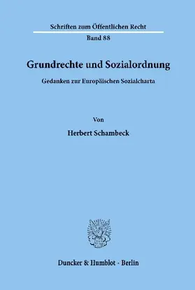 Grundrechte und Sozialordnung.