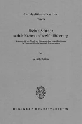 Soziale Schäden, soziale Kosten und soziale Sicherung.