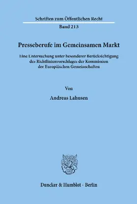 Presseberufe im Gemeinsamen Markt.