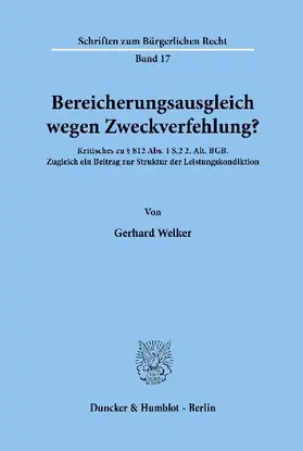 Bereicherungsausgleich wegen Zweckverfehlung?