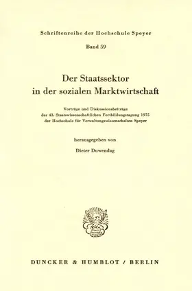 Der Staatssektor in der sozialen Marktwirtschaft.