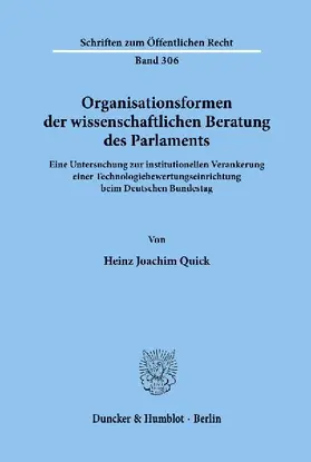Organisationsformen der wissenschaftlichen Beratung des Parlaments.