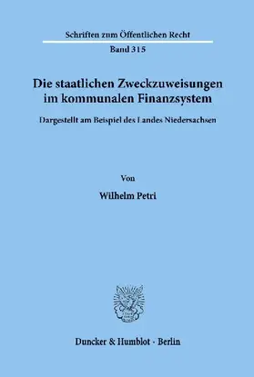 Die staatlichen Zweckzuweisungen im kommunalen Finanzsystem.