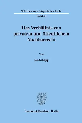 Das Verhältnis von privatem und öffentlichem Nachbarrecht.