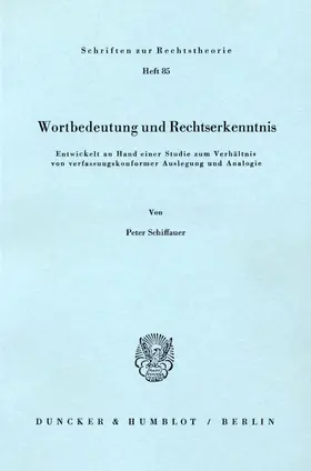Wortbedeutung und Rechtserkenntnis