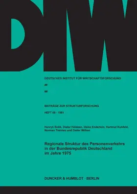 Regionale Struktur des Personenverkehrs in der Bundesrepublik Deutschland im Jahre 1975