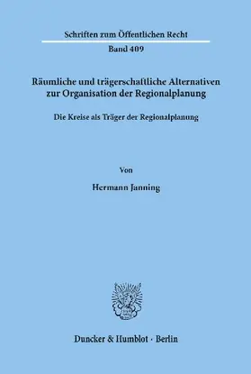 Räumliche und trägerschaftliche Alternativen zur Organisation der Regionalplanung.
