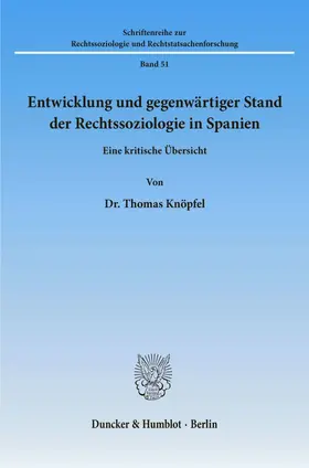 Entwicklung und gegenwärtiger Stand der Rechtssoziologie in Spanien.