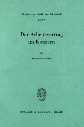 Der Arbeitsvertrag im Konzern.