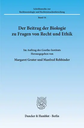 Der Beitrag der Biologie zu Fragen von Recht und Ethik.