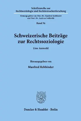 Schweizerische Beiträge zur Rechtssoziologie.