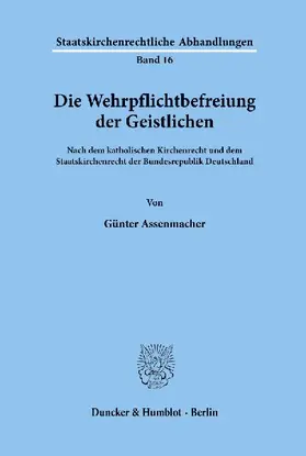 Die Wehrpflichtbefreiung der Geistlichen.
