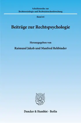 Beiträge zur Rechtspsychologie.