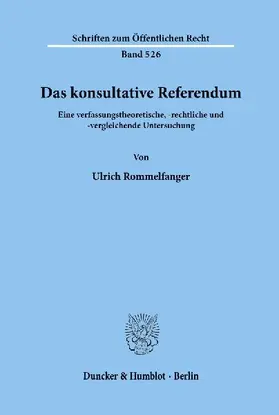 Das konsultative Referendum.