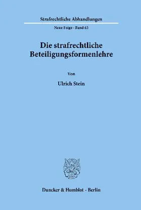 Die strafrechtliche Beteiligungsformenlehre.