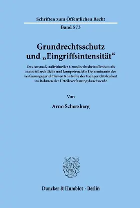 Grundrechtsschutz und "Eingriffsintensität'.