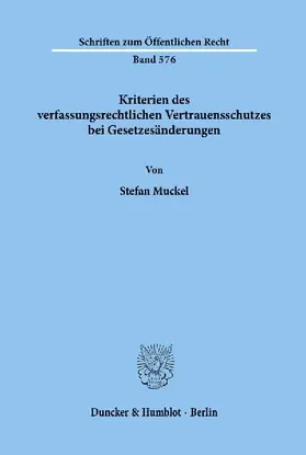 Kriterien des verfassungsrechtlichen Vertrauensschutzes bei Gesetzesänderungen.