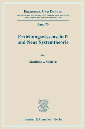 Erziehungswissenschaft und Neue Systemtheorie.
