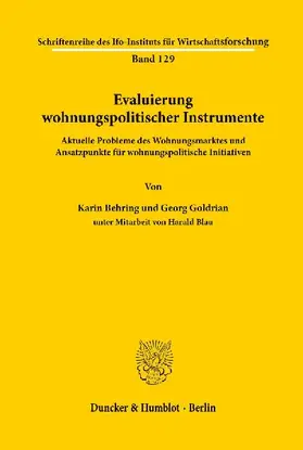 Evaluierung wohnungspolitischer Instrumente.