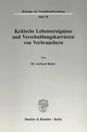 Kritische Lebensereignisse und Verschuldungskarrieren von Verbrauchern.