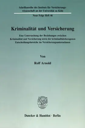Kriminalität und Versicherung.